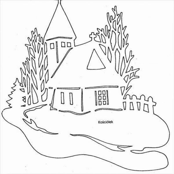 Вырезки на окна домики