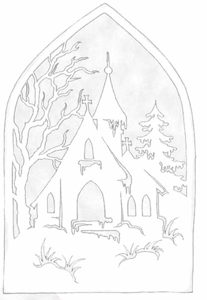 Новогодние пейзажи на окна