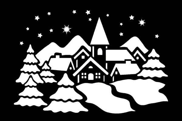 Трафареты на окна новогодние