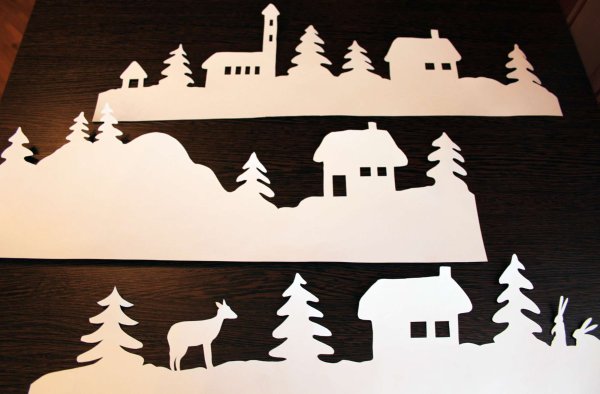 Новогодние силуэты на окна