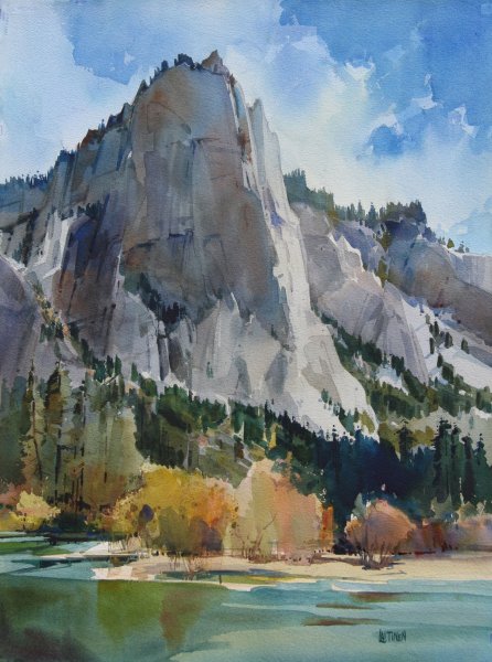 Горы живопись гуашью Алтай