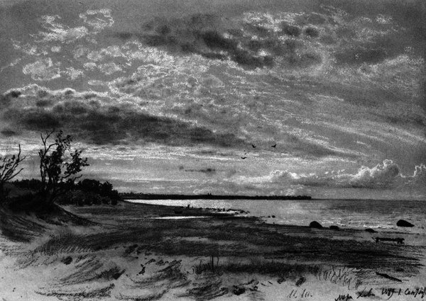 Графика углем пейзаж