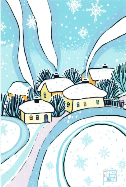 Стилизованный пейзаж зима