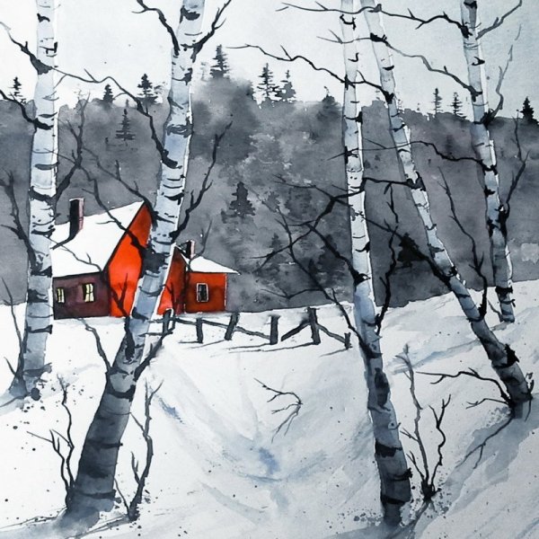 Простой зимний пейзаж