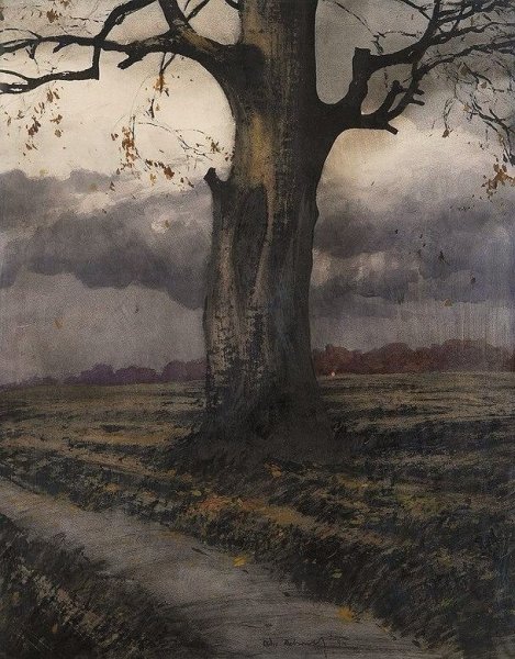 Картина одинокое дерево