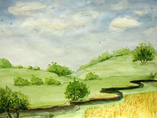 Урок рисования 4 класс пейзаж родной земли