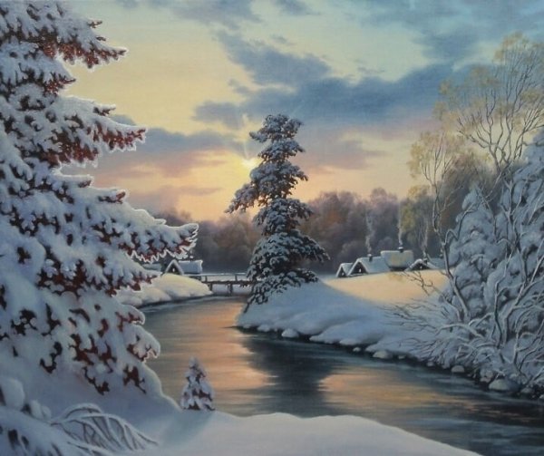 Художник Сергей Воронкин зимние пейзажи