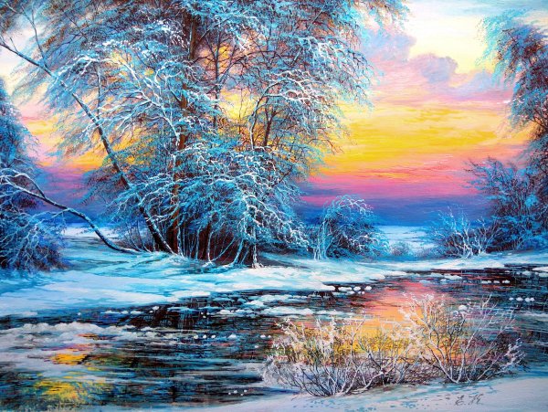 Художник Кораблева Елена Николаевна зима