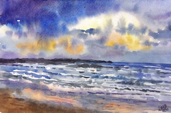 Море акварелью