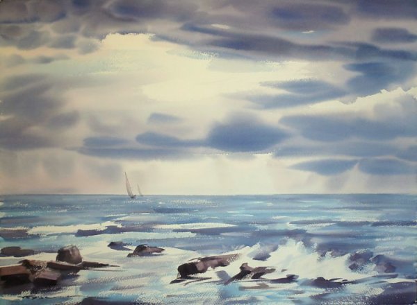 Акварельные морские пейзажи