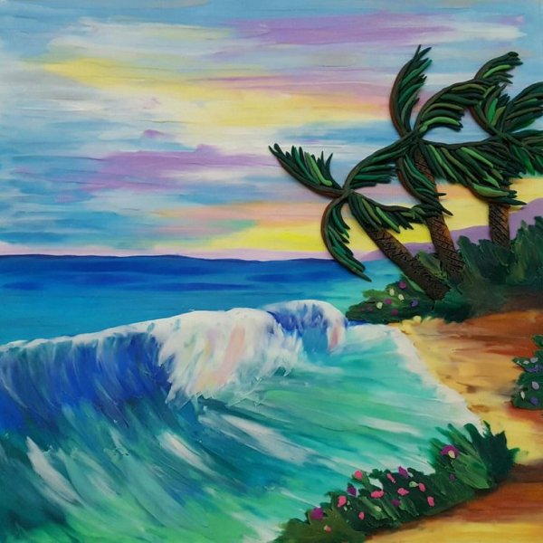 Пластилиновая живопись пейзаж