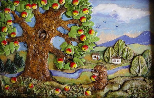 Пластилиновая живопись пейзаж