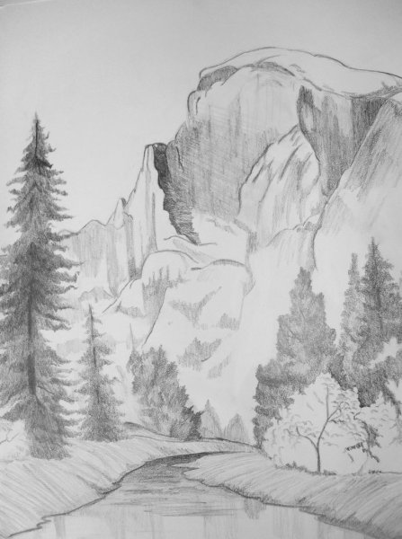 Горы карандашом