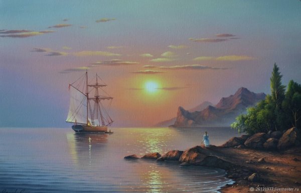 Морской Прибой маслом