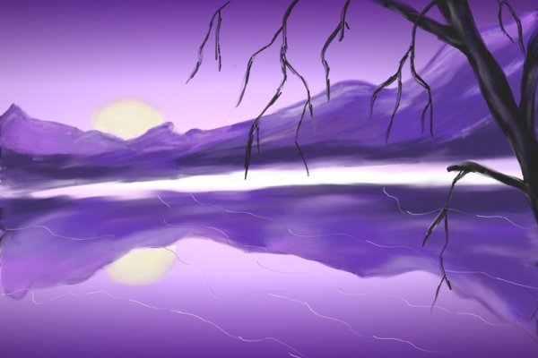 Пейзаж холодными цветами