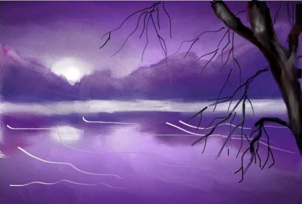 Рисунок в холодных тонах