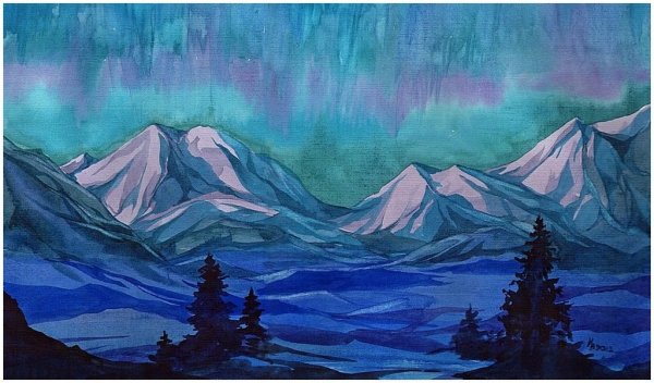 Пейзаж в холодных цветах