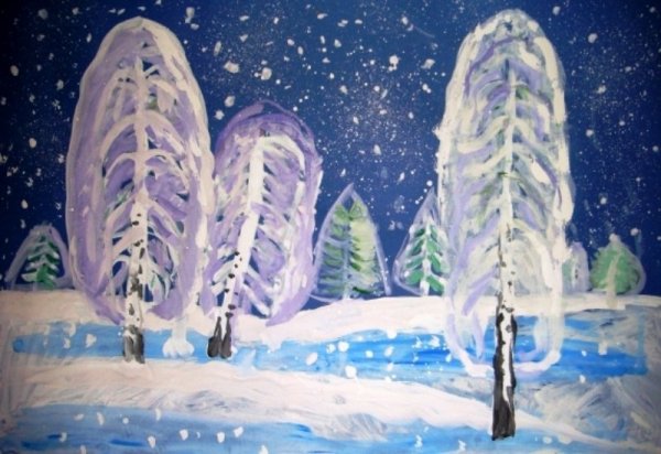 Зимний пейзаж для детей