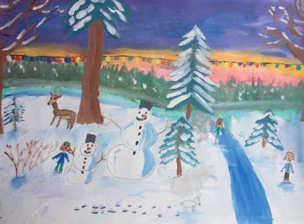 Рисование новогодний праздник