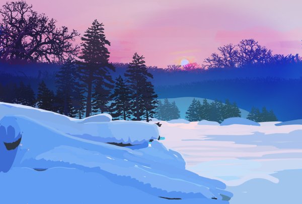Зимний пейзаж из мультика