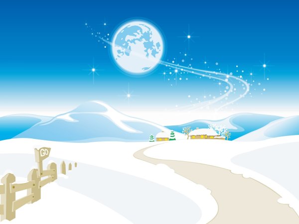 Рождество зимний пейзаж вектор