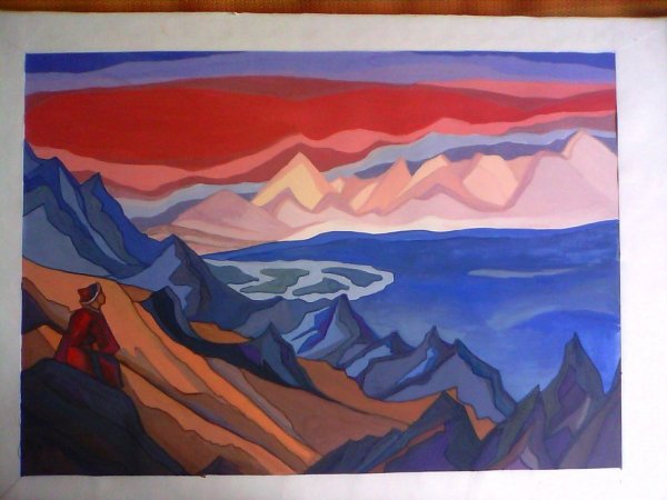 Декоративный пейзаж горы