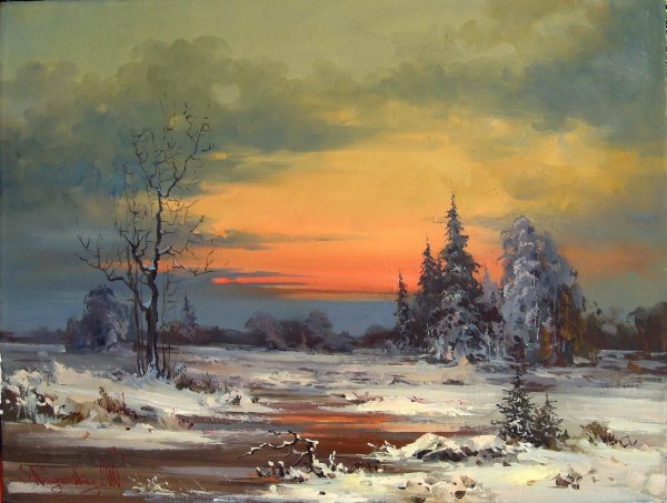 Художник Владимир Воробьев. Зимние пейзажи
