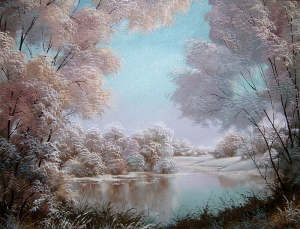 Художник Олег Кангин зима