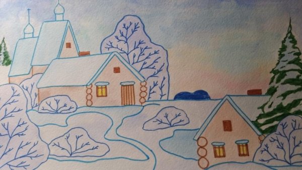 Рисование зима