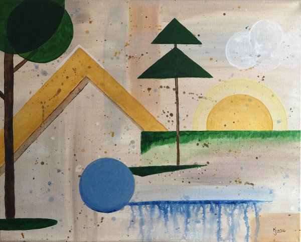 Пейзаж геометрическими фигурами