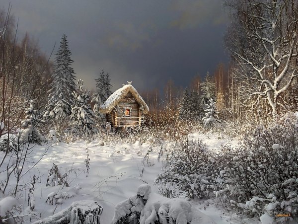 Художник Валерий Ниминущий зимние пейзажи