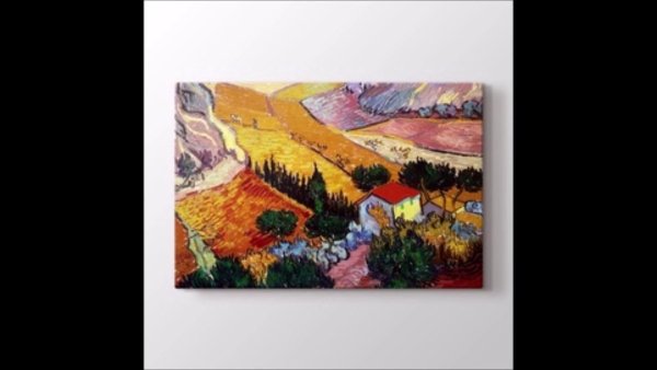 Ван Гог пейзаж с домом и пахарем