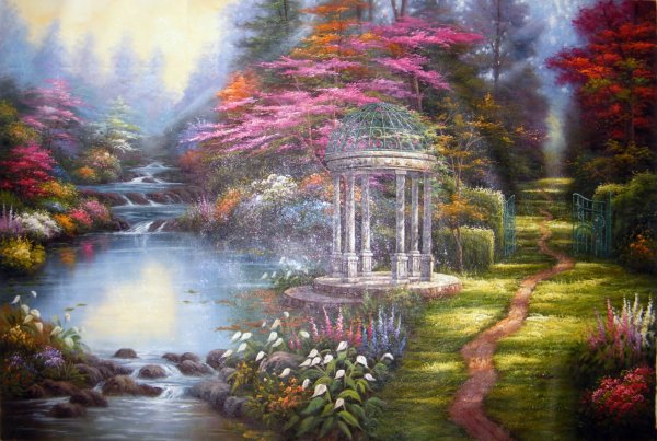 Горный пейзаж Thomas Kinkade художник