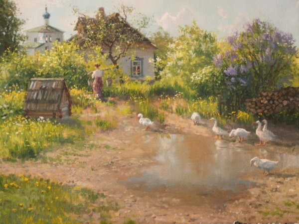 Владимир Жданов деревня лето живопись