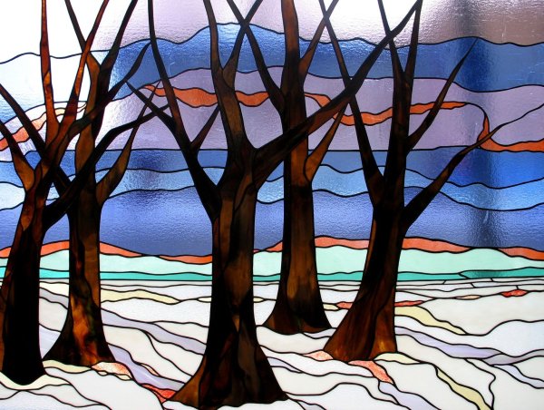 Витраж зима для подготовительной группы