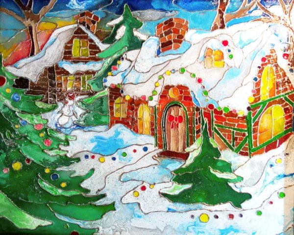 Новогодний витраж