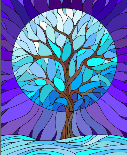 Витраж дерево
