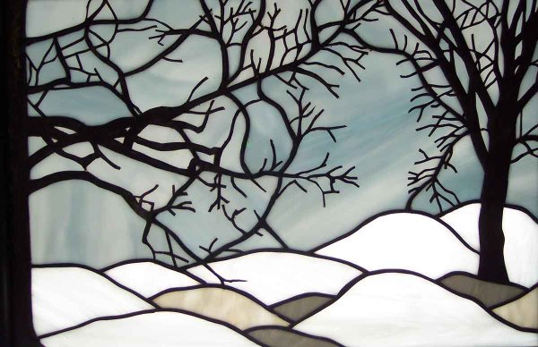 Зимнее дерево витраж