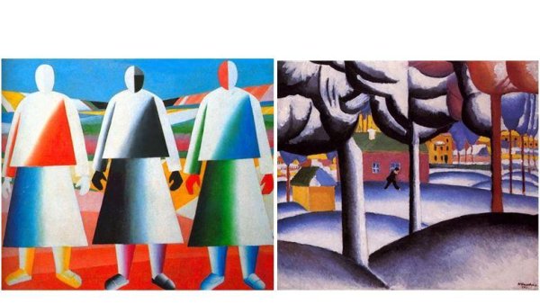 Малевич картины зимний пейзаж