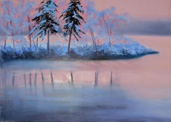 Художник Елена Лукина картины зима