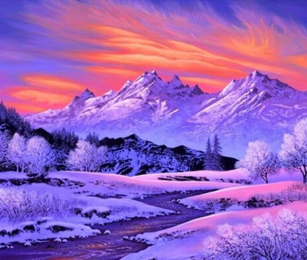 Алмазная мозаика диамонд Painting горы