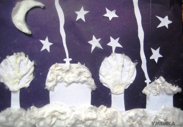 Плоскостная аппликация новый год