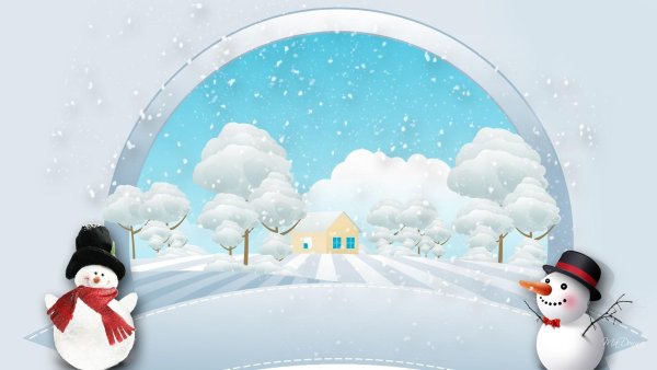 Снеговик фон