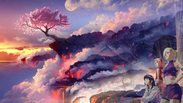 Япония горы Сакура арт