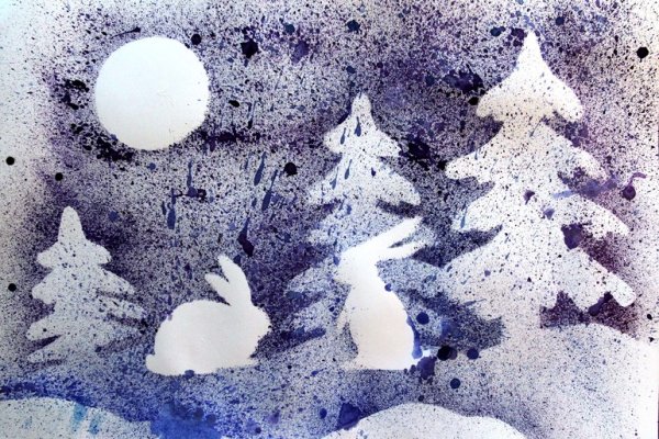 Набрызг техника рисования