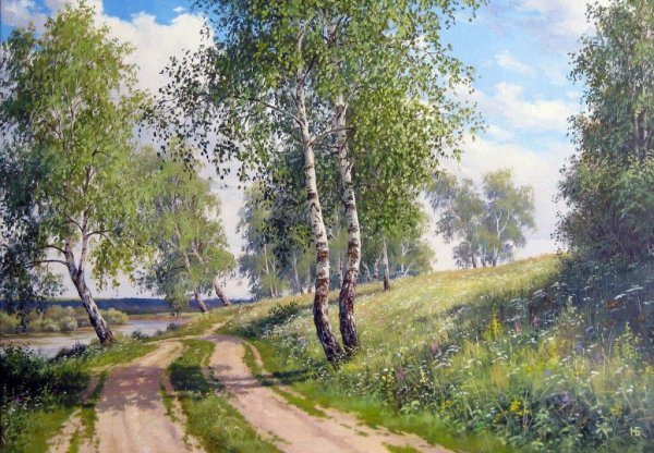 Березы картина Лукиянов