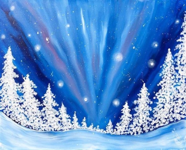 Интуитивное рисование зима