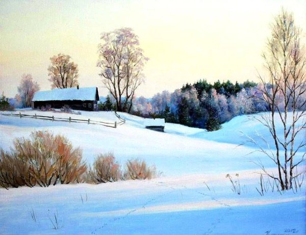 Художник Олег Пятин зима