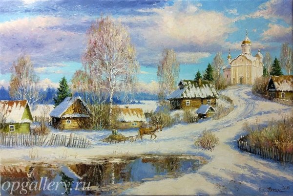 Художник Олег Пятин зима