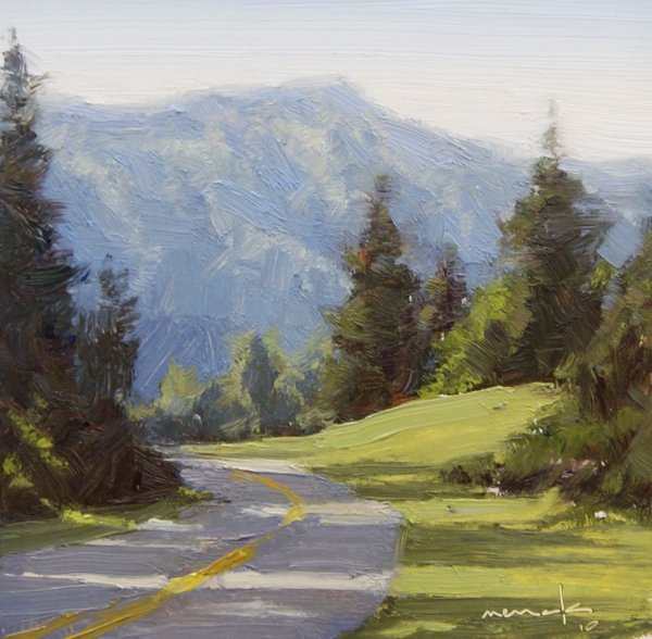 Многоплановый пейзаж маслом